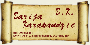 Darija Karapandžić vizit kartica
